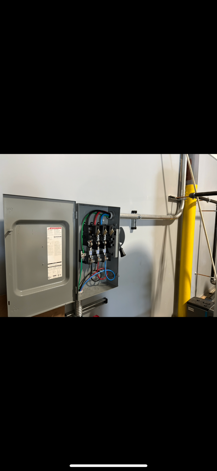 Electrical service panel work